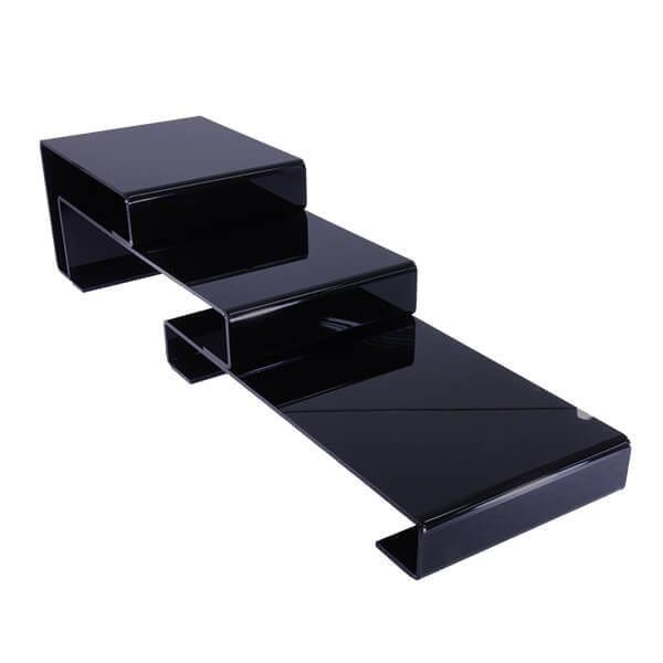 Adjustable 3 Step Riser Black | Mills Display