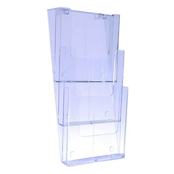 Wall Mount Brochure Holder A4 3 Tier Portrait Mills Display Retail