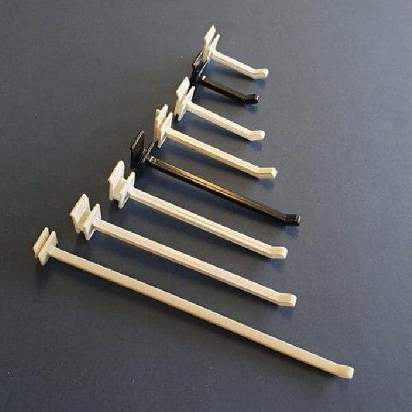 Plastic Slot Display Hook 100mm Black Mills Display Retail Display